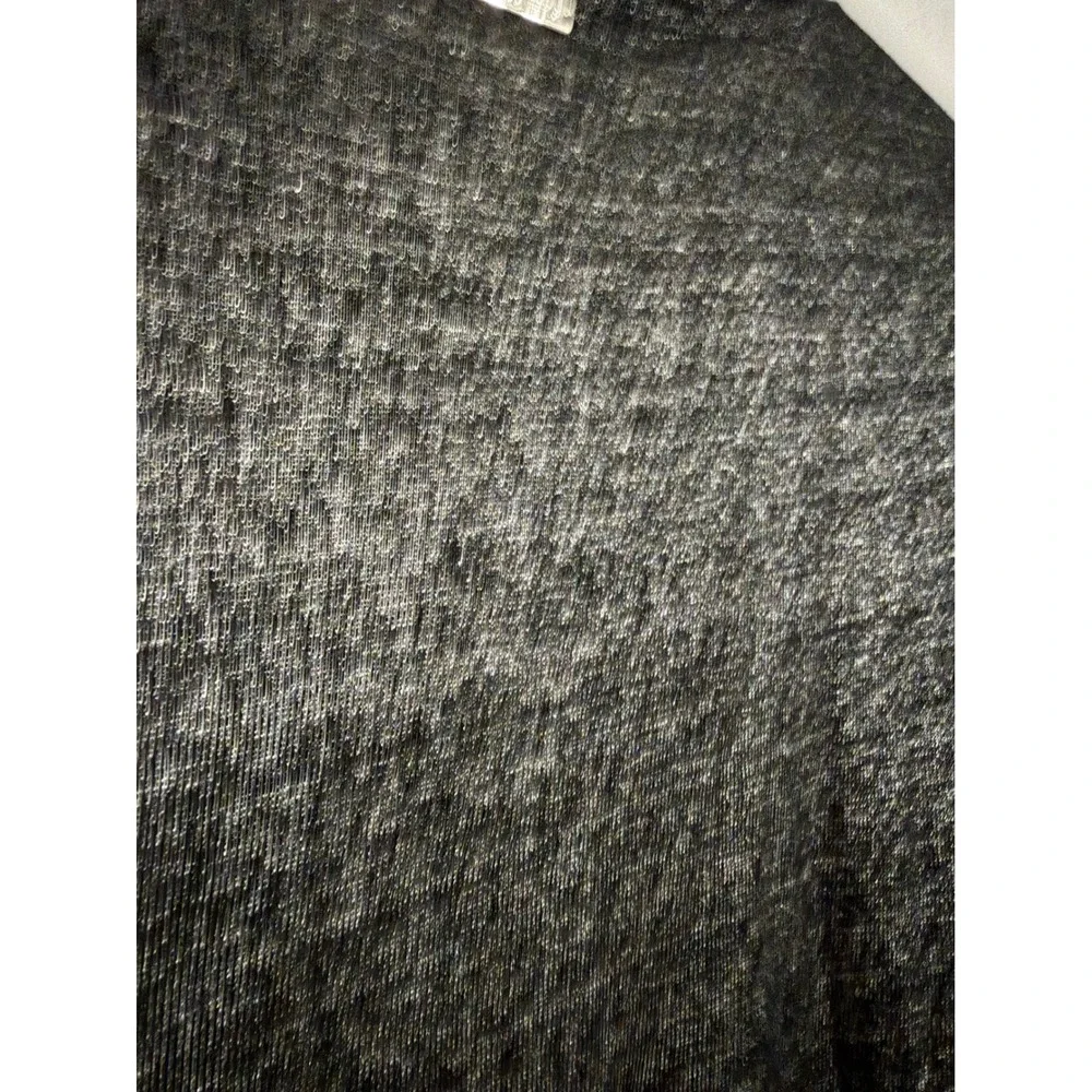 Michael Kors Womens Metallic Silver Black Linen Flutter Sleeve Top XS